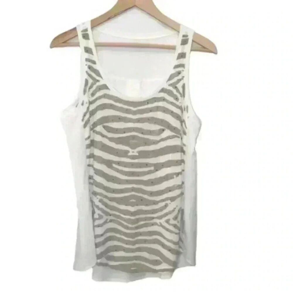 Calvin Klein Sleeveless Zebra Print Blouse Size SP
